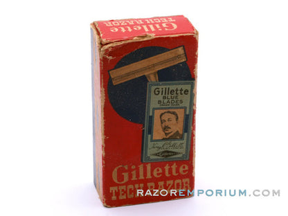 1978 Y1 Gillette Ball End Tech Safety Razor w/ Black Handle & Box
