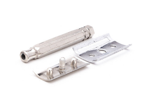 Vintage Nickel Double Edge Safety Razor | Hexagonal Handle