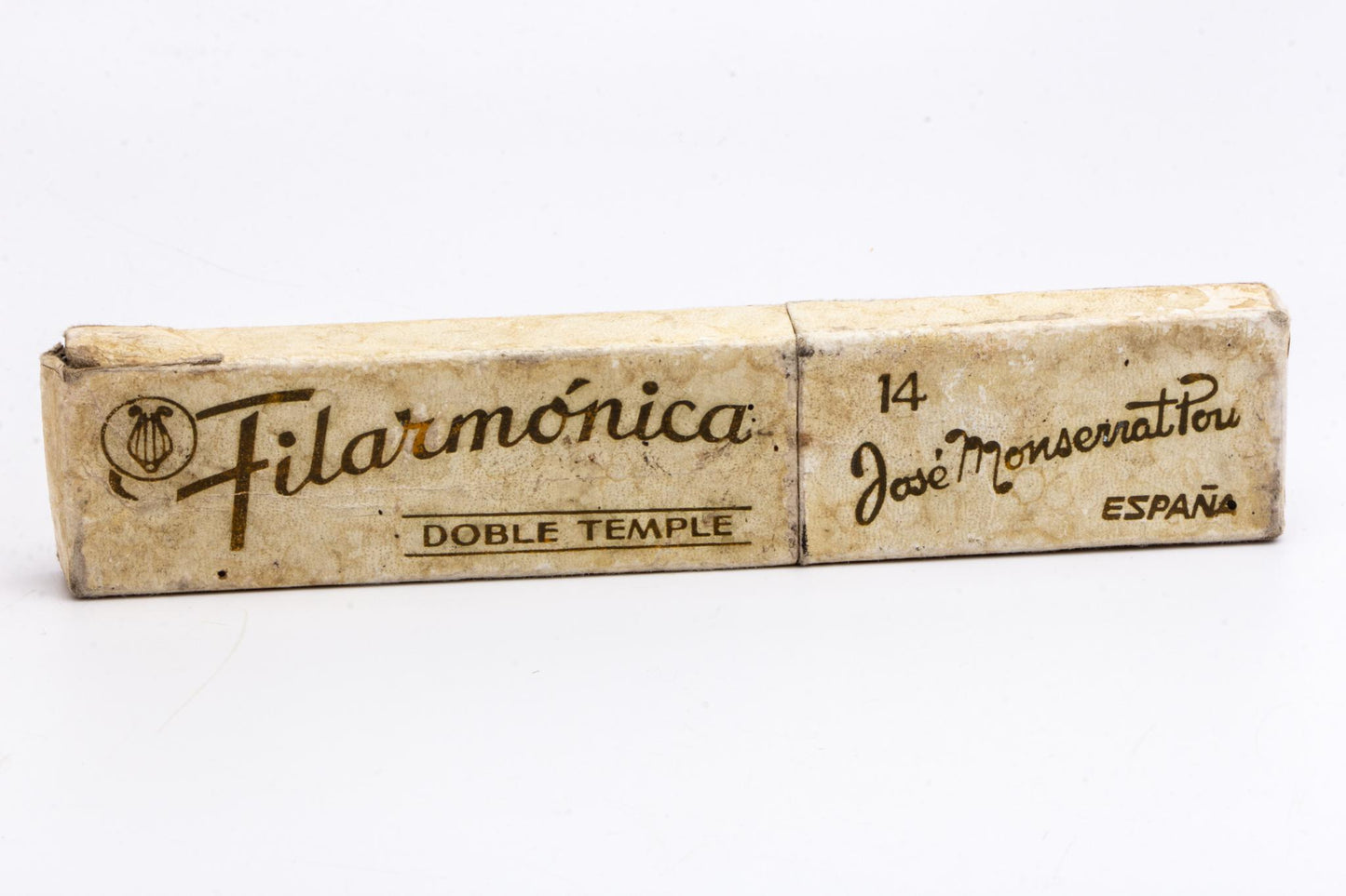 7/8" Filarmonica "Doble Temple" #14 Blue&Red Straight Razor w/ Coffin | Spain