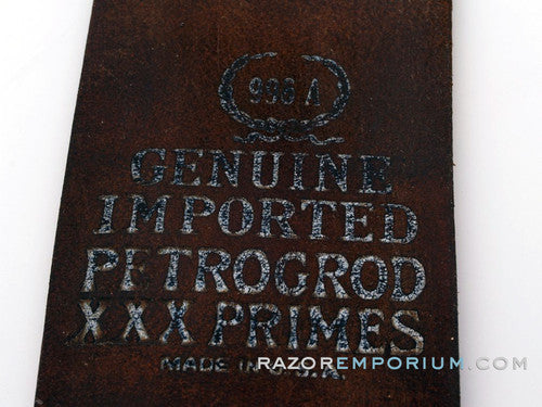 Genuine Imported Petrogrod XXX Primes 2.5" Brown Straight Razor Strop & Canvas