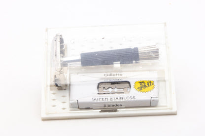 1967 M3 Gillette Black Handle Super Speed Safety Razor Set | Original Condition
