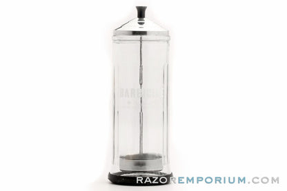 Barbicide Barber's Disinfected Jar w/ Metal Tray & Black Rubber Bottom