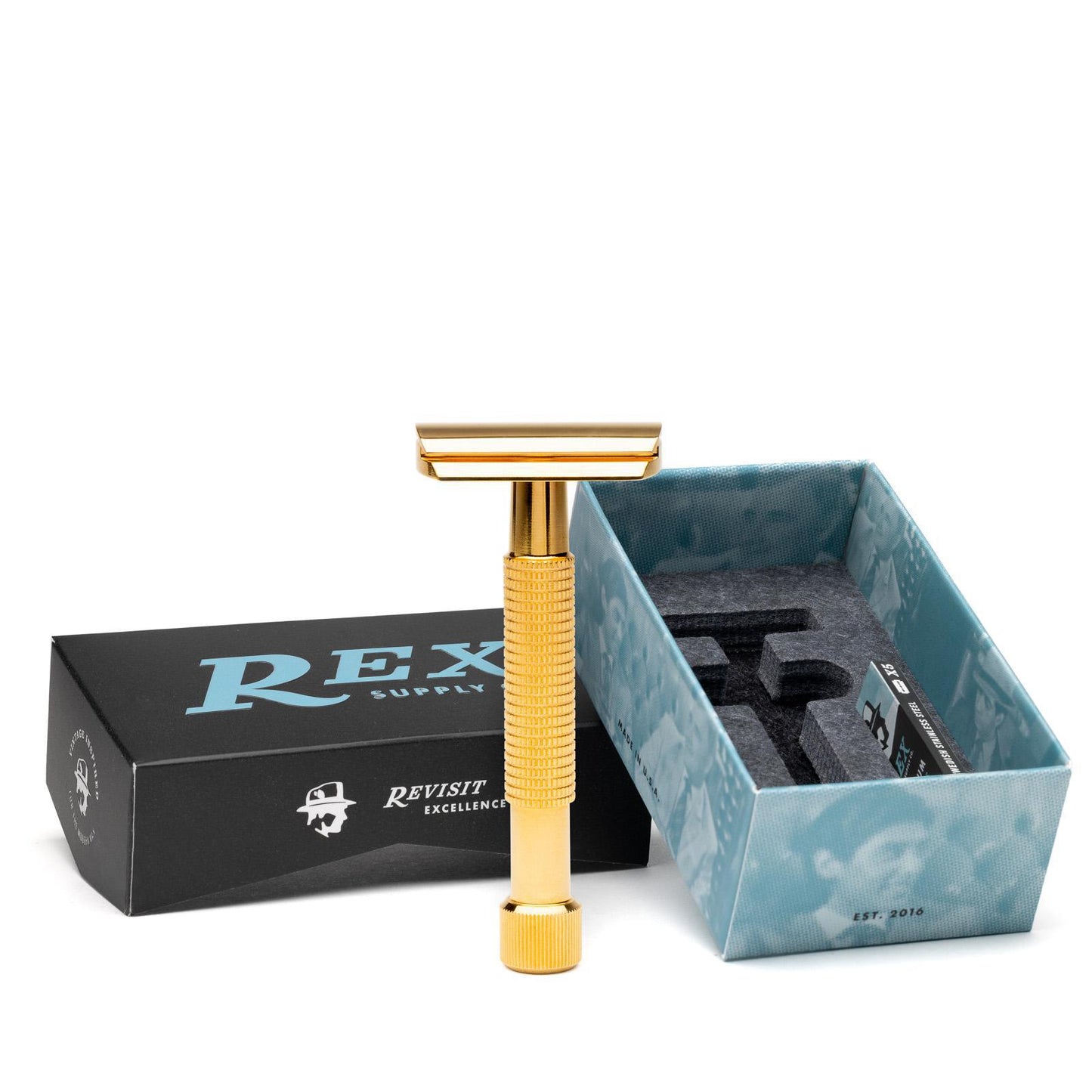 Rex Supply Co. | Envoy XL Three Piece Stainless Steel Double Edge Safety Razor
