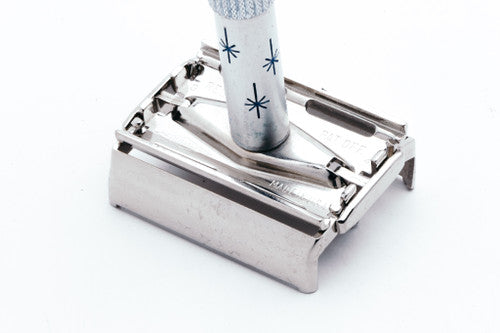 1961 G4 Blue Star Lady Gillette Double Edge Safety Razor | Factory Nickel Revamp