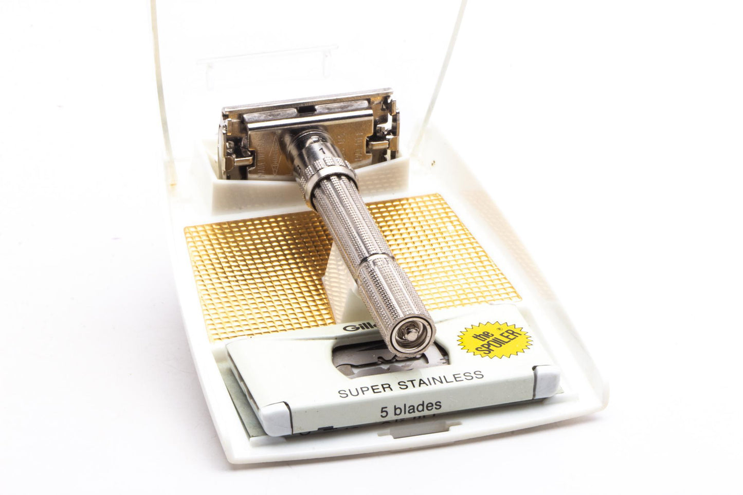 1964 L1 Gillette Slim Adjustable Double Edge Safety Razor Set |  Original Condition