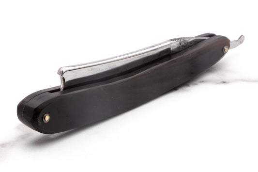 6/8" Vintage Restored Middleton Straight Razor with Dark Horn Scales