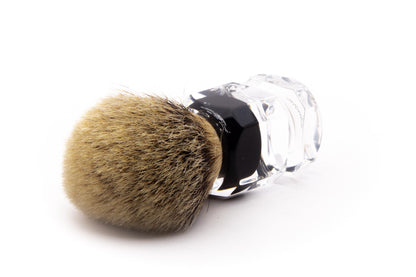 Modern Restored | Shavemac Acrylic Clear & Black Shaving Brush & Box