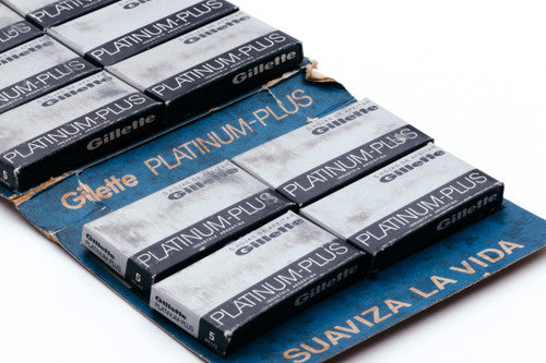 NOS 100 Gillette Platinum Plus - Made in Argentina - Double Edge Razor Blades