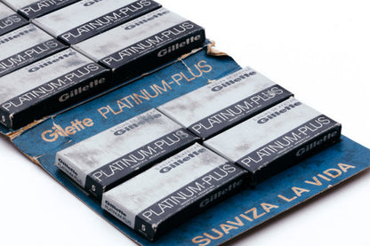 NOS 100 Gillette Platinum Plus - Made in Argentina - Double Edge Razor Blades