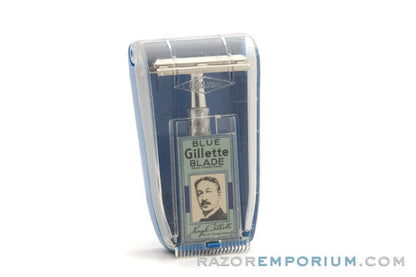 1966 Gillette Aluminum Spiral Handle Tech Safety Razor Set L1 - Made in Germany