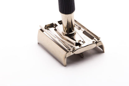 1975 V2 Gillette Black Handle Super Speed Double Edge Safety Razor | Factory Nickel Revamp