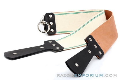 3" Razor Emporium Russet Horsehide & Canvas Straight Razor Strop | Made in USA