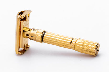 1959 E3 Gillette TTO Fatboy Adjustable Double Edge Safety Razor  | 24K Gold Revamp