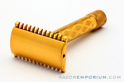 1932 Gillette Criterion Gold Open Comb DE Razor Set w/ Blade Bank