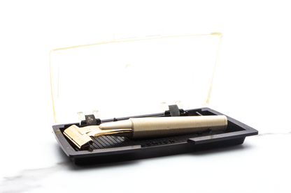 1960's Schick Gold Injector with Cream Handle Safety Razor Set | Original Condition