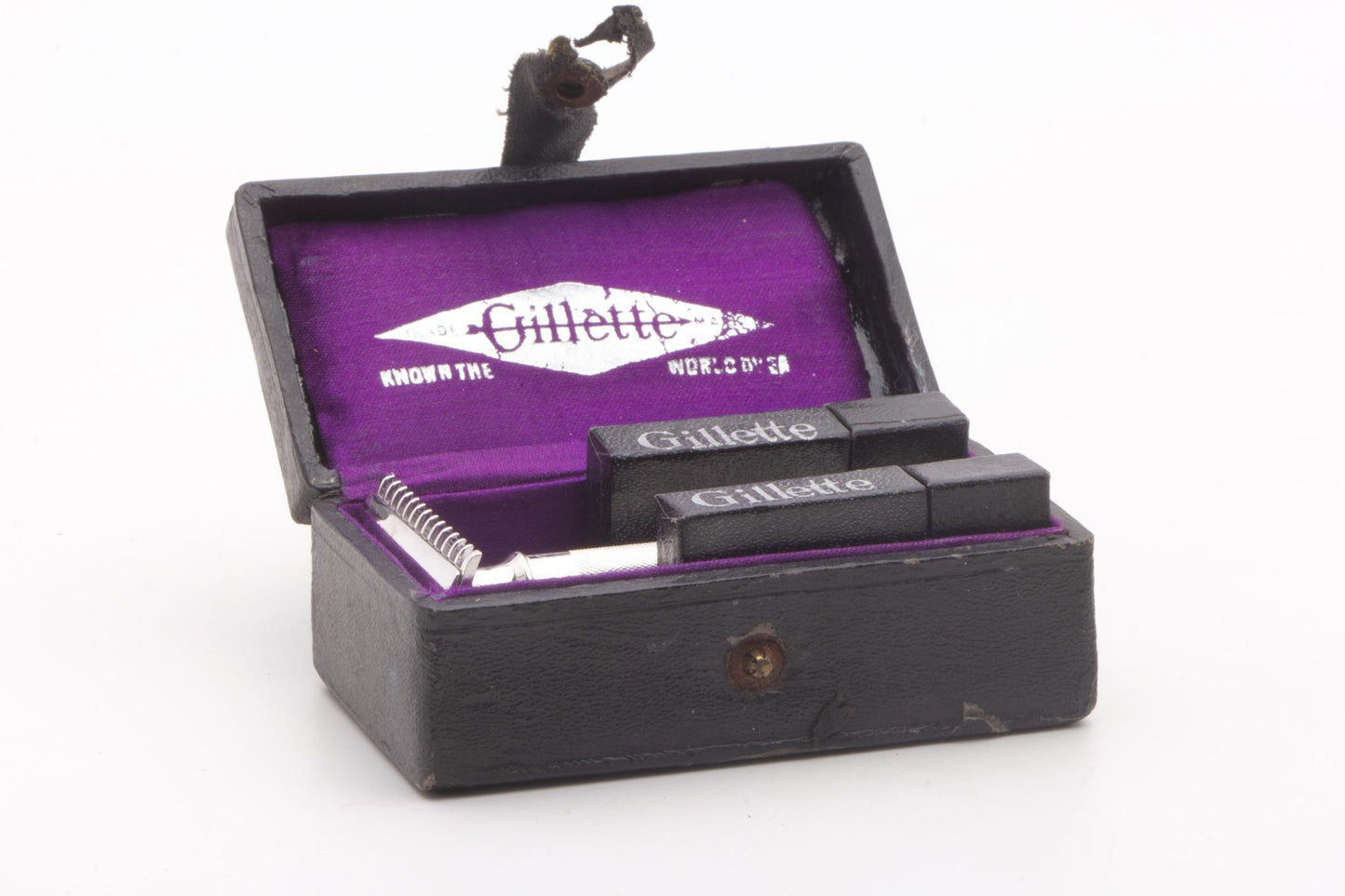 1920 Gillette Single Ring Double Edge Safety Razor Set With Original Case | Rhodium Revamp