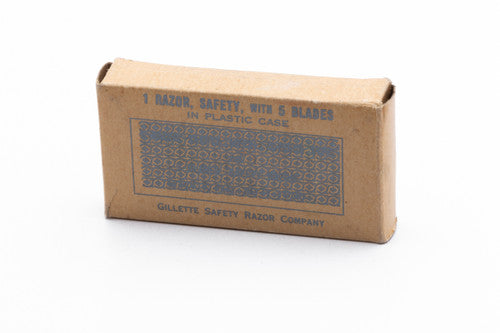 1939-47 WWII Gillette Contract DE Safety Razor Case with Shipper