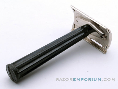 1978 Y1 Gillette Ball End Tech Safety Razor w/ Black Handle & Box