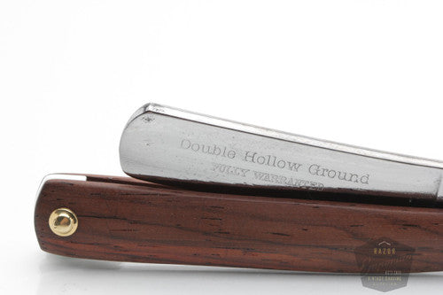 5/8" Muschel German Hollow Ground Straight Razor Wooden Scale