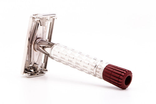 1957 C4 Gillette Red Tip Heavy DE TTO Super Speed Safety Razor | Rhodium Revamp