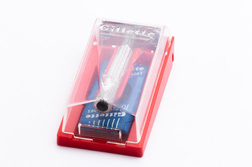 1958 Gillette TV Super Speed Razor with  Red Case - D1