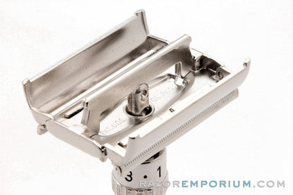 1963 Gillette Slim Adjustable DE Safety Razor Rhodium Revamp - I1