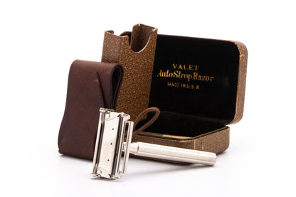 Valet Auto-Strop Razor Set With Leather Case | Original Condition