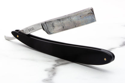 6/8" Vintage Restored Antoni Tadross 2836 Straight Razor With Black Acrylic Scales