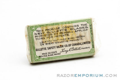 Gillette New Double Edge DE (5) - New Old Stock NOS Razor Blades - Made in Canada