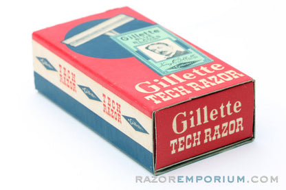 1952 Gillette NOS X3 Tech Double Edge Safety Razor Set - New Old Stock