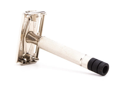 1951 W2 Gillette Black Tip Super Speed Safety Razor | Factory Nickel Revamp