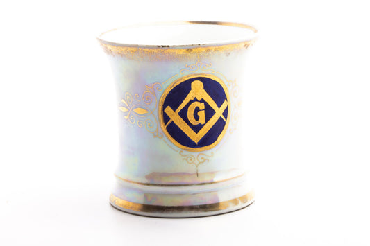 Vintage Hand Painted Iridescent Masonry Shaving Mug