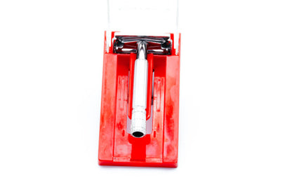 1958 Gillette TV Super Speed DE Safety Razor w/ Red Case - D2