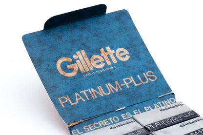 NOS 100 Gillette Platinum Plus - Made in Argentina - Double Edge Razor Blades