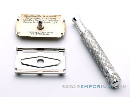 1968 N2 Gillette Ball End Tech Spiral Handle DE Safety Razor | Made in Germany