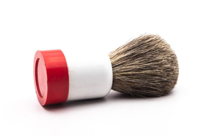 Vintage Restored Red & White Best Badger Shaving Brush