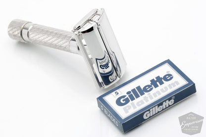 1948-1950 Gillette Executive Razor in Ostrich Leather Case | Rhodium Revamp