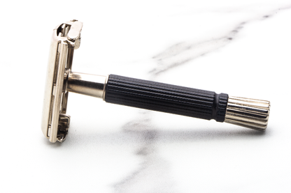 1971 R3 Gillette Black Handle Super Speed Safety Razor |  Factory Nickel Revamp