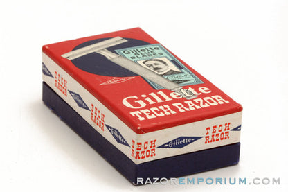 1930's Gillette Ball End Gold Tech Razor in Red Box