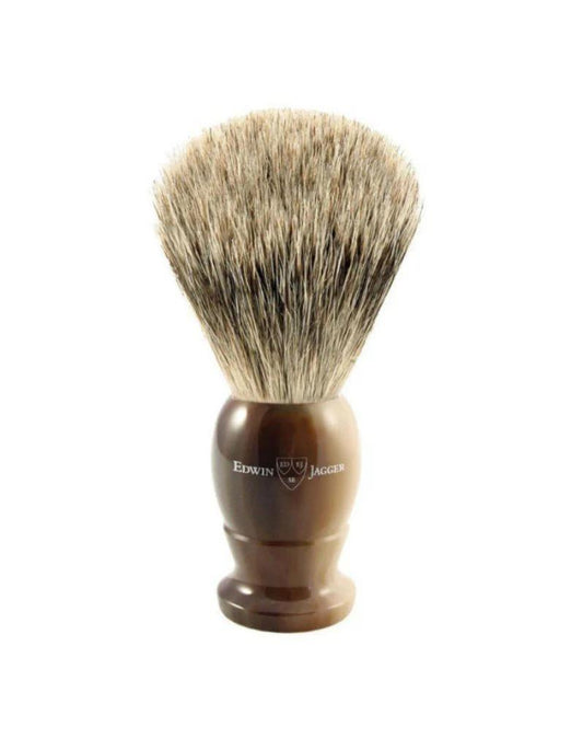 Edwin Jagger | English Shaving Brush, Imitation Light Horn with Best Badger, Small