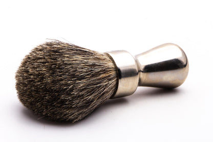 Metal Razor & Brush Stand With Restored Pure Badger Brush