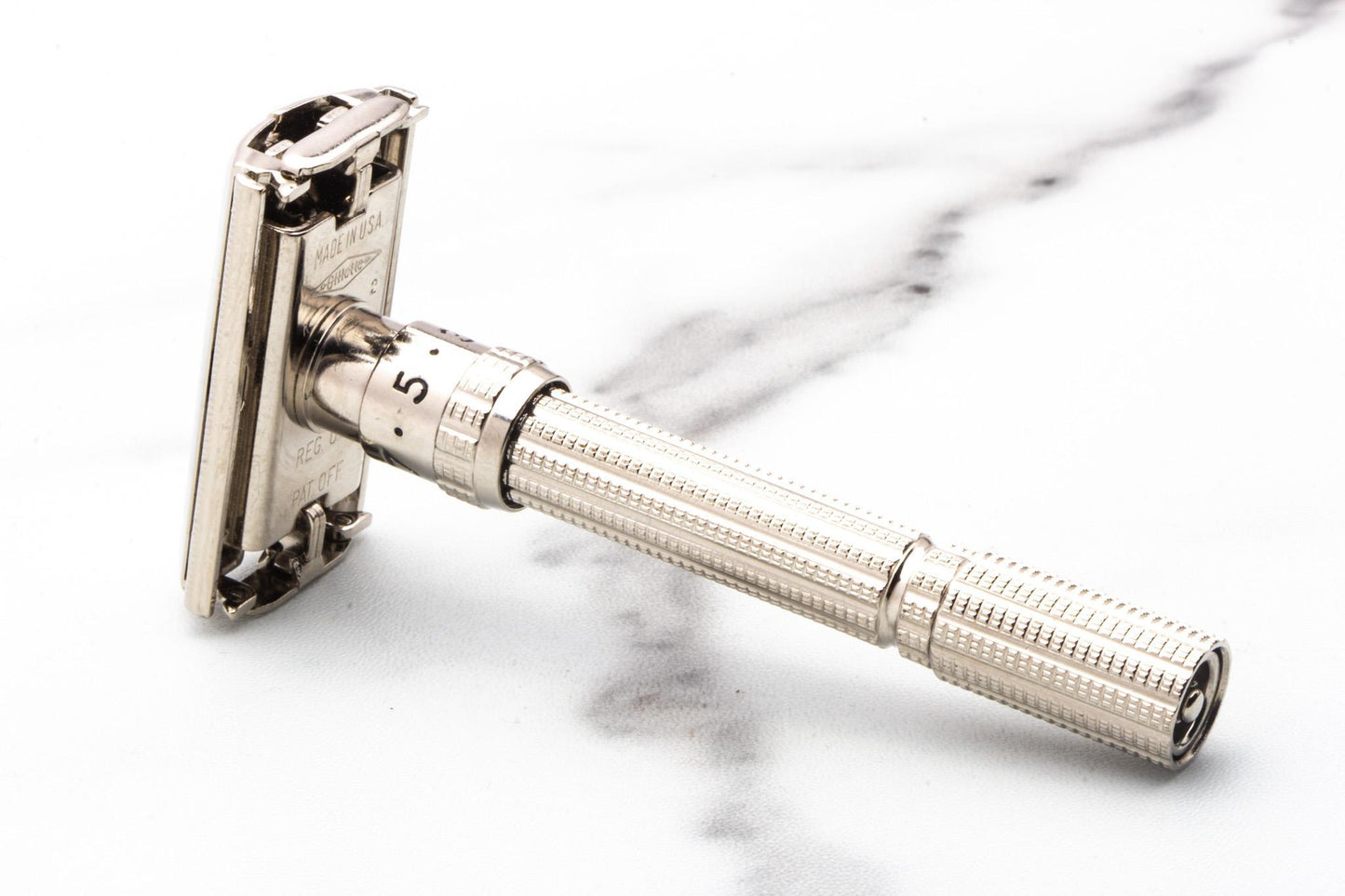 1965 K2 Gillette Slim Adjustable TTO Double Edge Safety Razor  | Factory Nickel Revamp