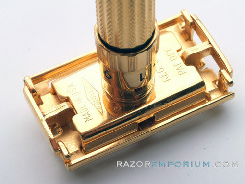1961 G1 Gillette $1.95 Fatboy Adjustable Safety Razor 24K Gold Revamp