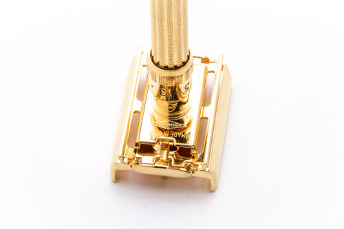 1968 N4 Gillette Slim Aristocrat Adjustable DE Safety Razor | 24K Gold Revamp