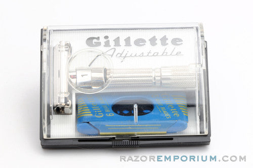 1961 Gillette Fatboy $1.95 TTO Adjustable Double Edge Razor Set G3