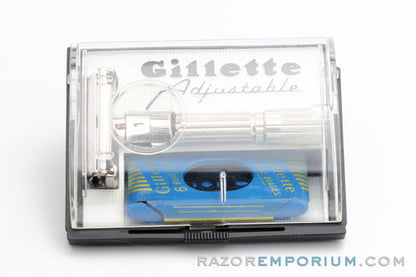 1961 Gillette Fatboy $1.95 TTO Adjustable Double Edge Razor Set G3