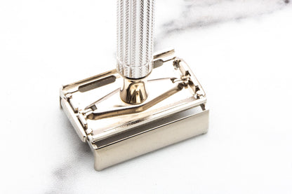 1955 A1 Gillette Rhodium President Double Edge Safety Razor Set With Original Cardboard Shipper |  New Old Stock