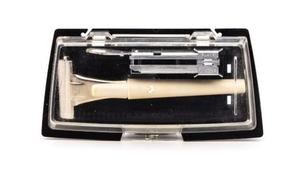 1960's Schick Injector Cream Handle Safety Razor Set | Original Condition