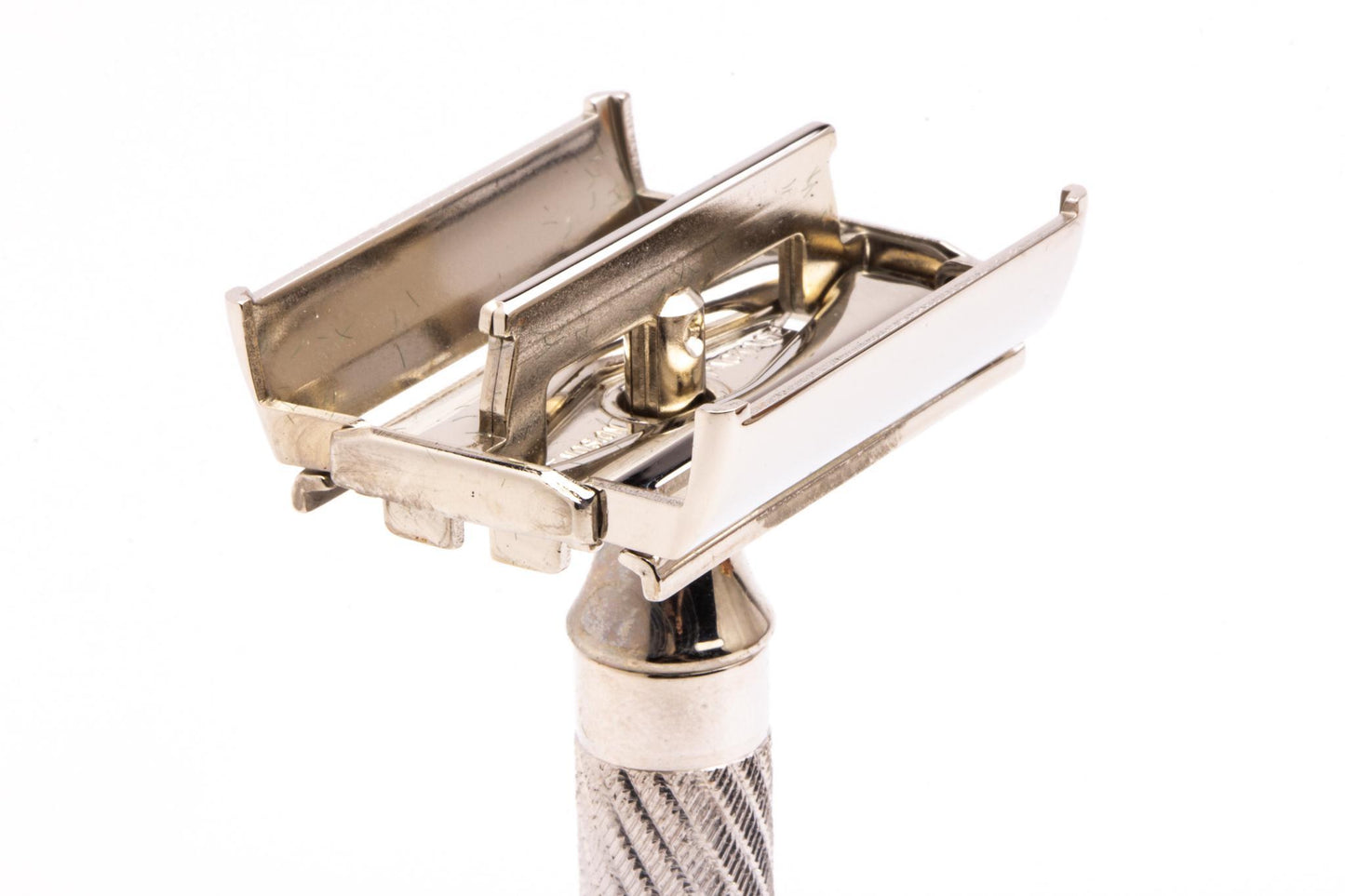 1948 Gillette Executive Double Edge Safety Razor Set w/ Ostrich Leather Case, Blade Bank, and Original Box
