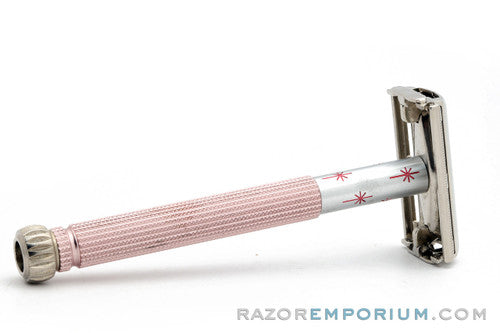 1965 Gillette K1 Pink Star Lady Gillette Double Edge Safety Razor